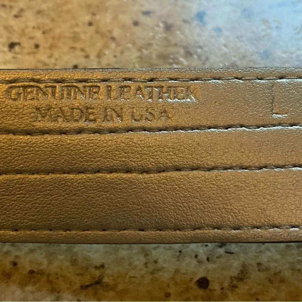 Per Se Blue Suede Belt W/2 Tone Silver Buckle